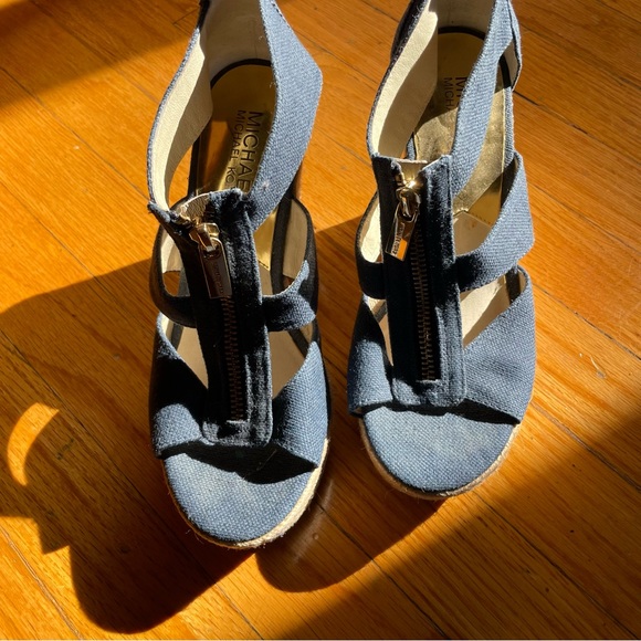 Michael Kors Denim Wedges with Zipper - Picture 9 of 9
